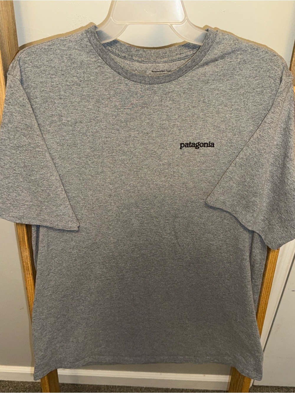 Patagonia Gray Interior Label Tee with Subtle Black Print - Picture 6 of 9
